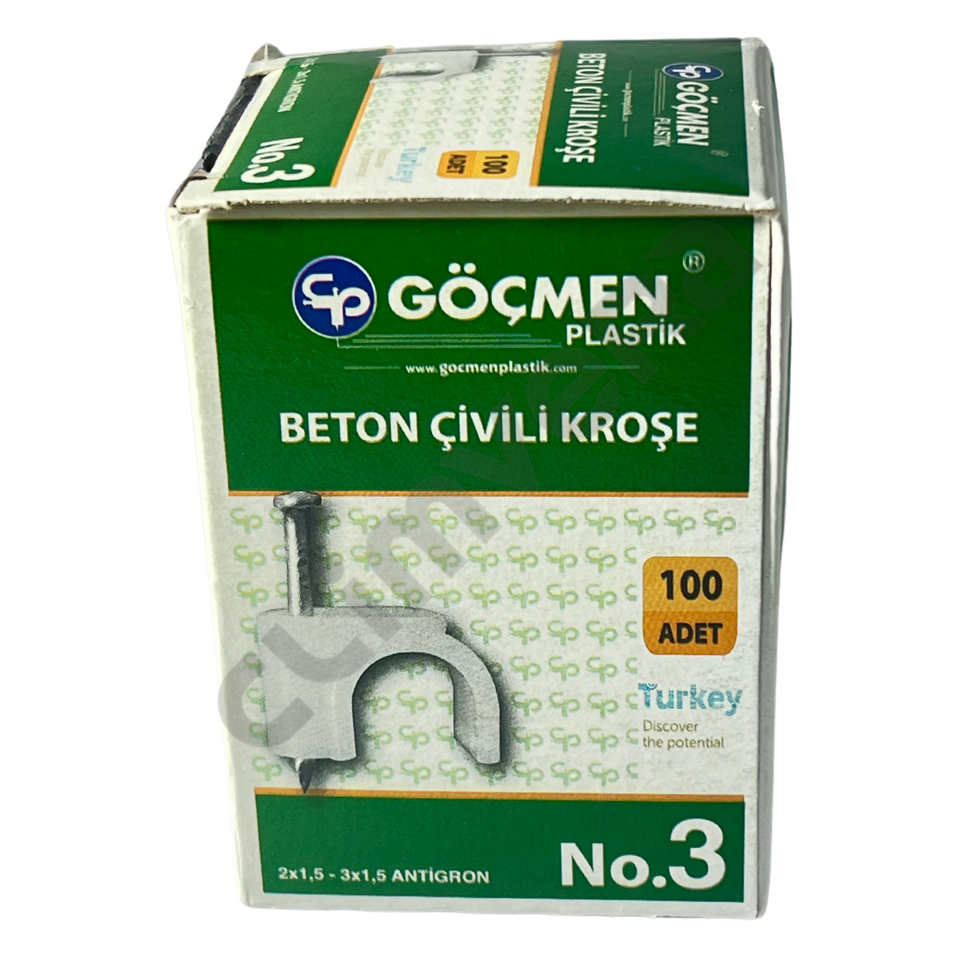 Göçmen Plastik Beton Çivili Kroşe No:3 (100 Adet)